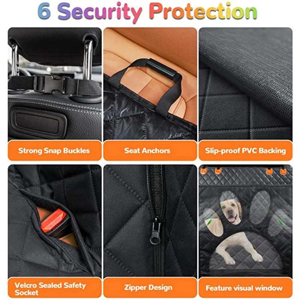 Dog Car Seat Cover with Removable Licking Mat Waterproof/Scratch proof protector